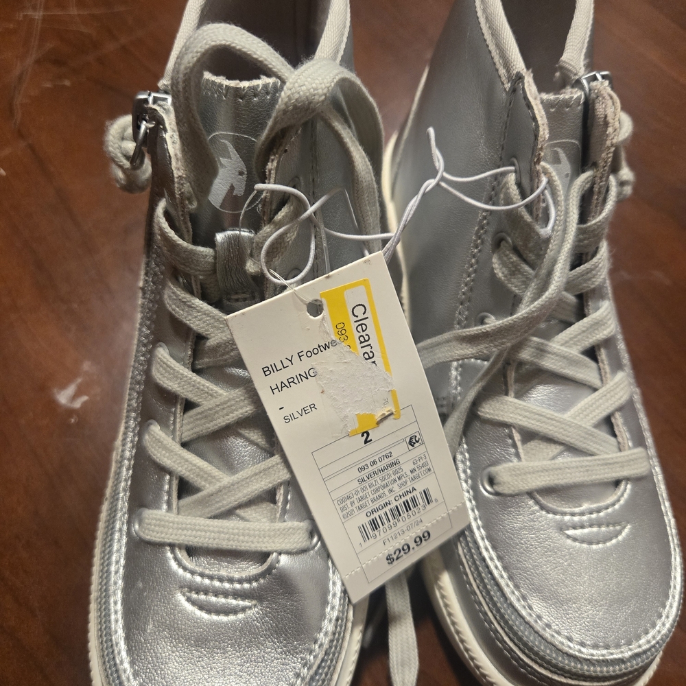 Kids Silver Billy Footwear Adaptive Sneakers